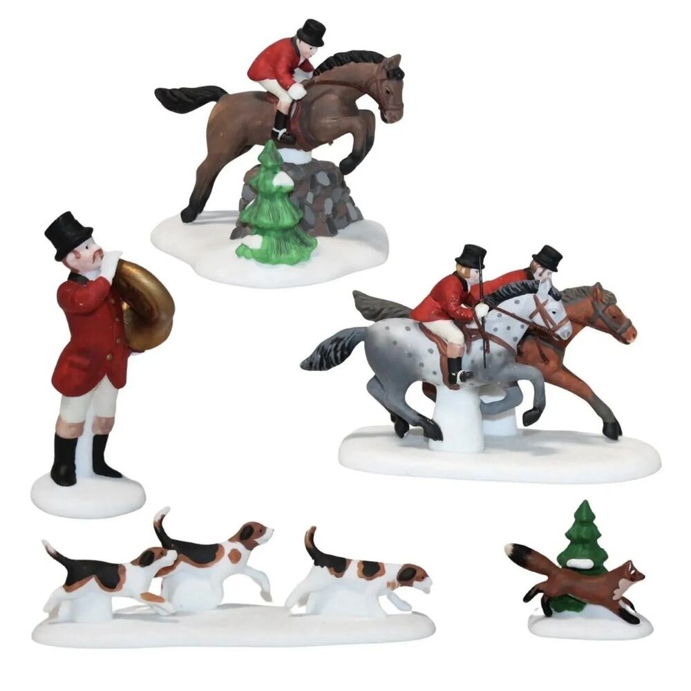 Department 56 Dickens Village Tallyho Fox Hunt Set of 5 Figurines 58391 Tally Ho